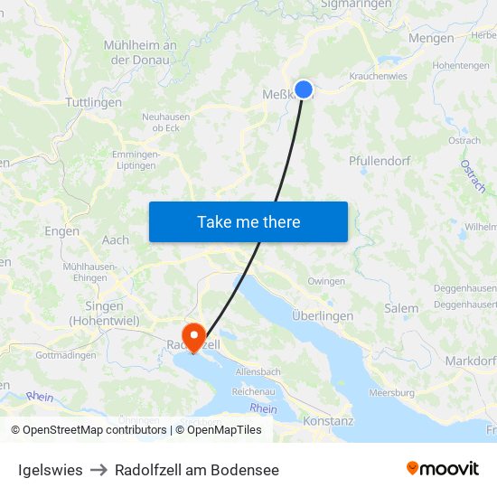 Igelswies to Radolfzell am Bodensee map