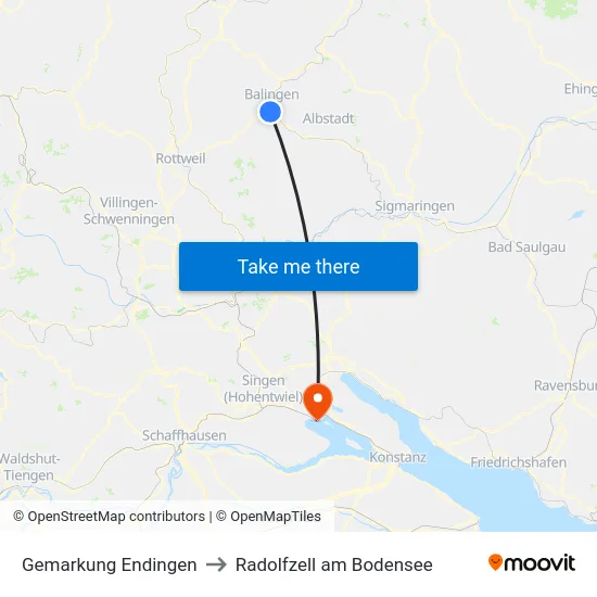 Gemarkung Endingen to Radolfzell am Bodensee map