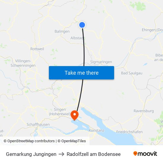 Gemarkung Jungingen to Radolfzell am Bodensee map