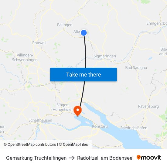 Gemarkung Truchtelfingen to Radolfzell am Bodensee map