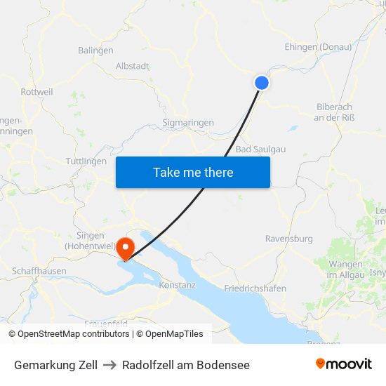 Gemarkung Zell to Radolfzell am Bodensee map