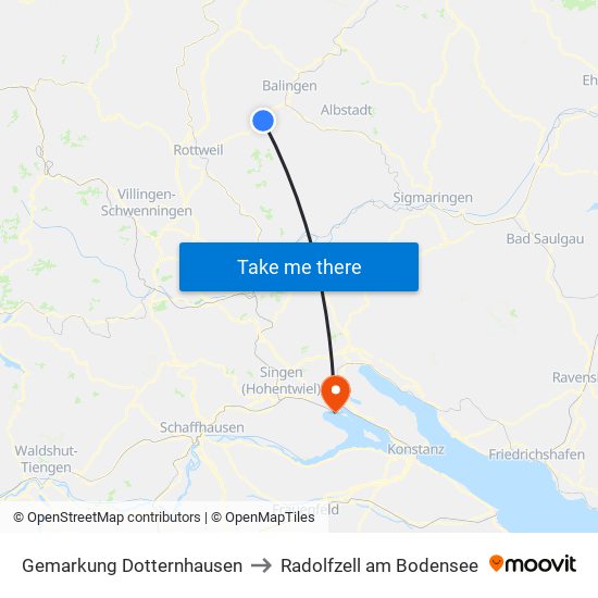 Gemarkung Dotternhausen to Radolfzell am Bodensee map