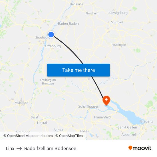 Linx to Radolfzell am Bodensee map