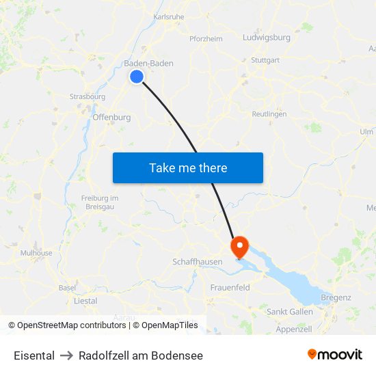 Eisental to Radolfzell am Bodensee map