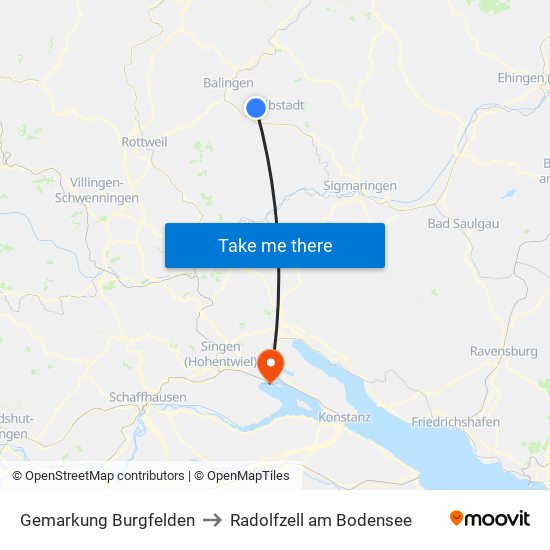 Gemarkung Burgfelden to Radolfzell am Bodensee map