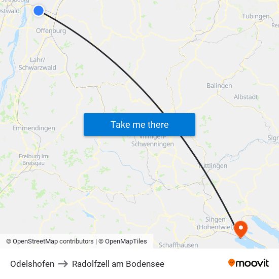 Odelshofen to Radolfzell am Bodensee map