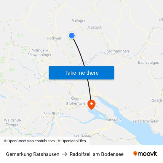 Gemarkung Ratshausen to Radolfzell am Bodensee map