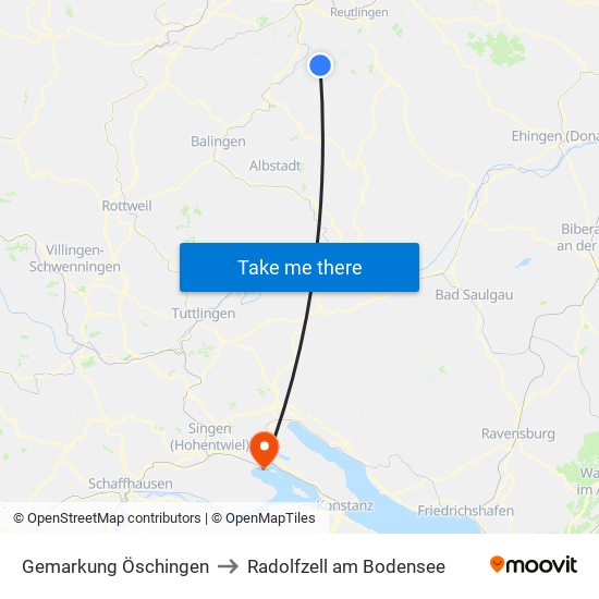 Gemarkung Öschingen to Radolfzell am Bodensee map