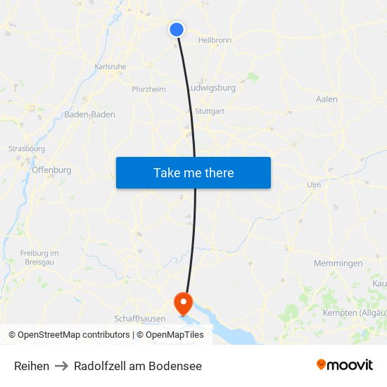 Reihen to Radolfzell am Bodensee map