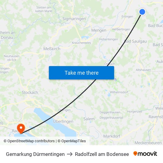 Gemarkung Dürmentingen to Radolfzell am Bodensee map