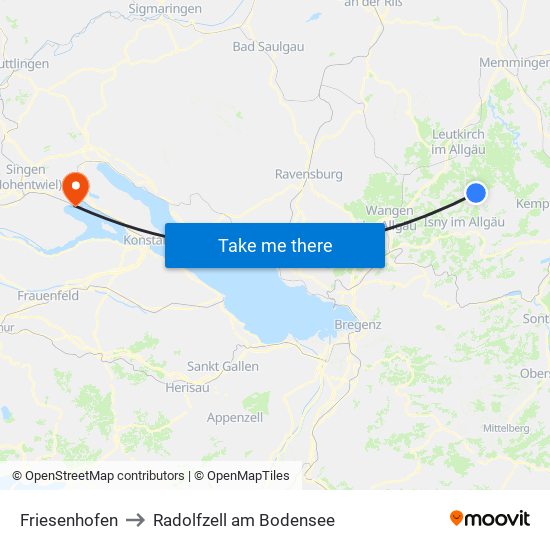 Friesenhofen to Radolfzell am Bodensee map