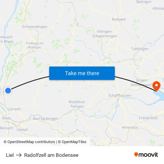 Liel to Radolfzell am Bodensee map