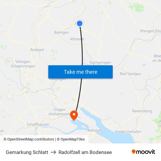 Gemarkung Schlatt to Radolfzell am Bodensee map