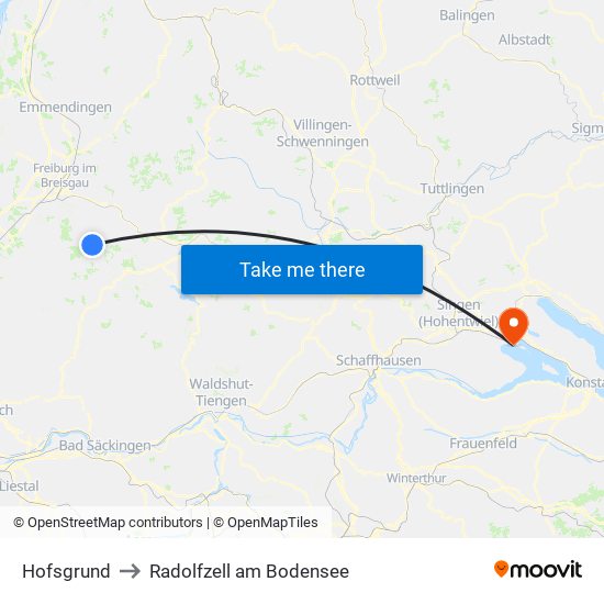 Hofsgrund to Radolfzell am Bodensee map