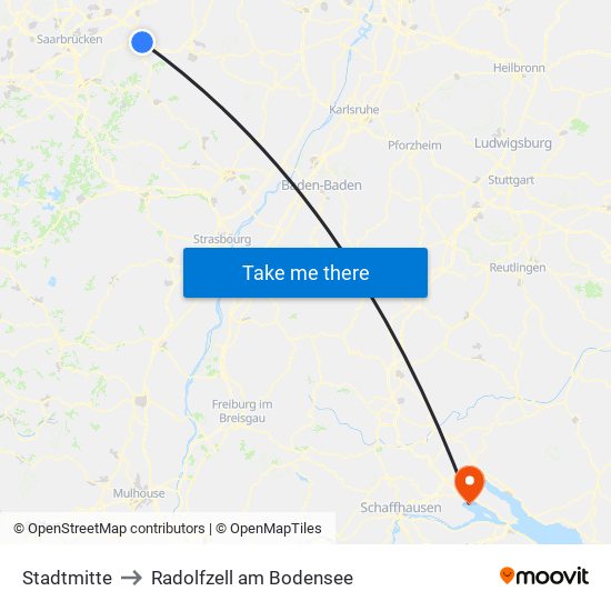 Stadtmitte to Radolfzell am Bodensee map