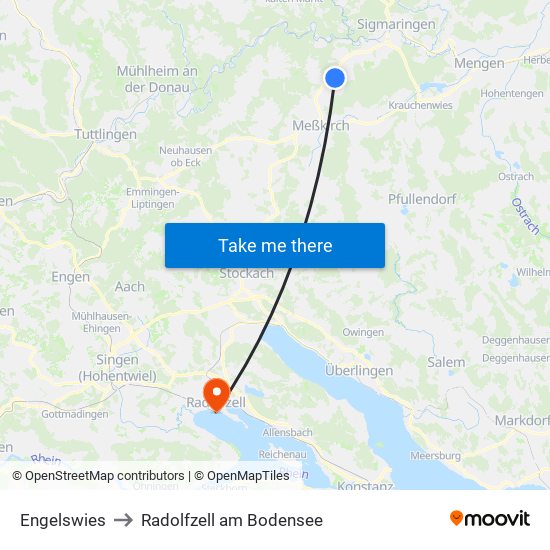 Engelswies to Radolfzell am Bodensee map