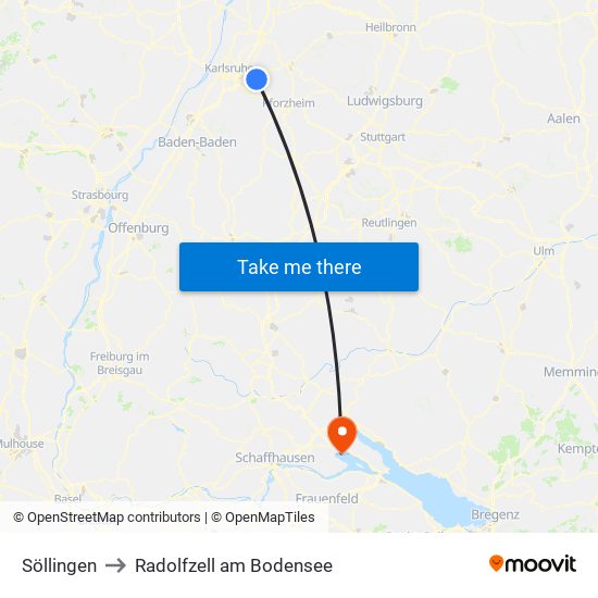 Söllingen to Radolfzell am Bodensee map