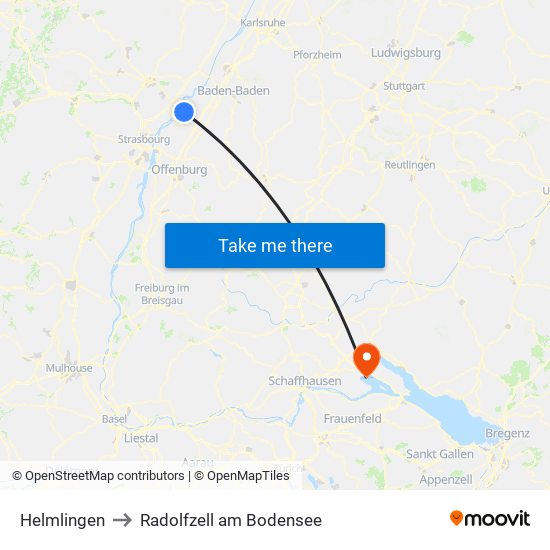 Helmlingen to Radolfzell am Bodensee map