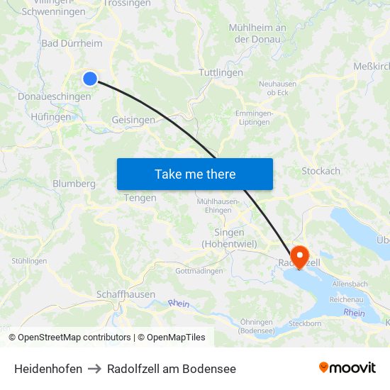 Heidenhofen to Radolfzell am Bodensee map