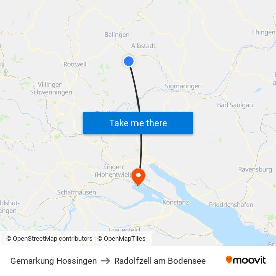 Gemarkung Hossingen to Radolfzell am Bodensee map