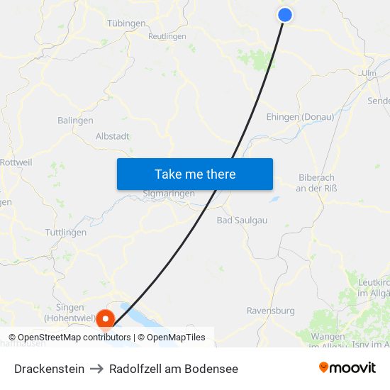 Drackenstein to Radolfzell am Bodensee map