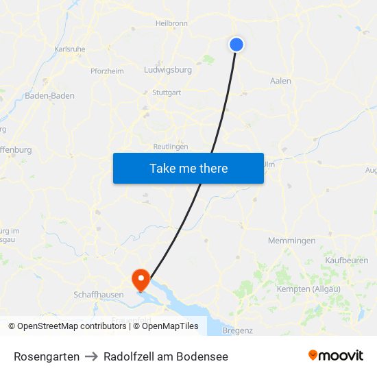 Rosengarten to Radolfzell am Bodensee map