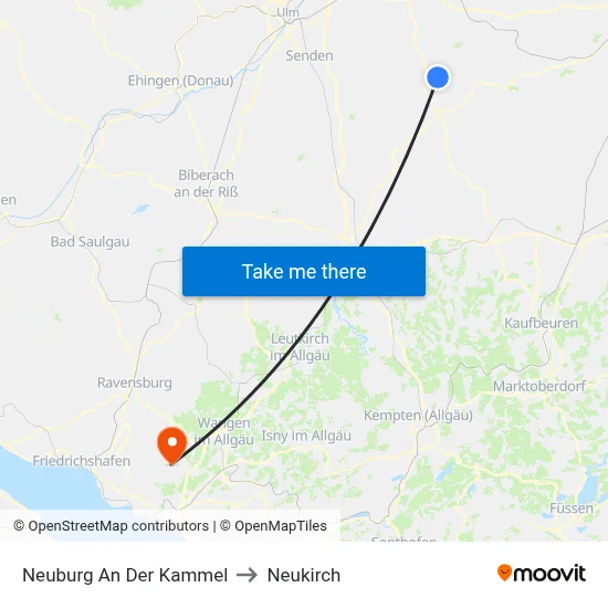 Neuburg An Der Kammel to Neukirch map