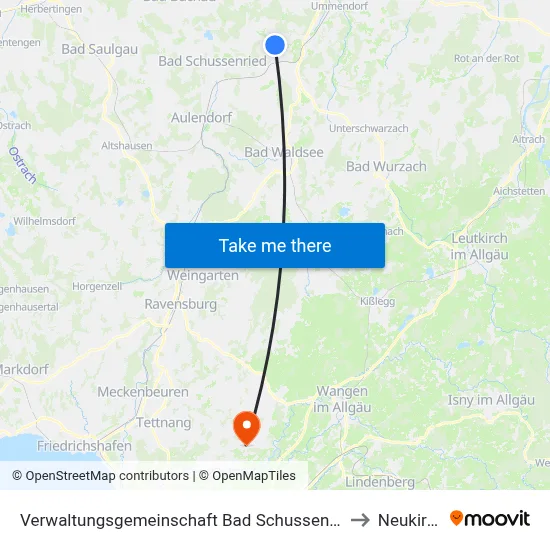 Verwaltungsgemeinschaft Bad Schussenried to Neukirch map
