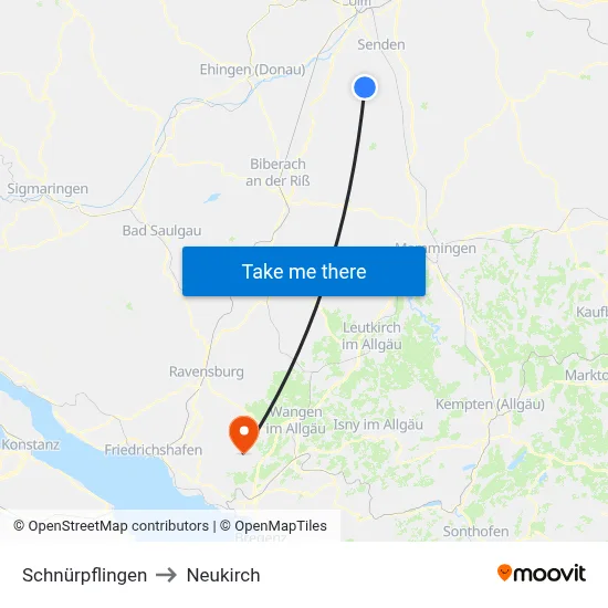 Schnürpflingen to Neukirch map