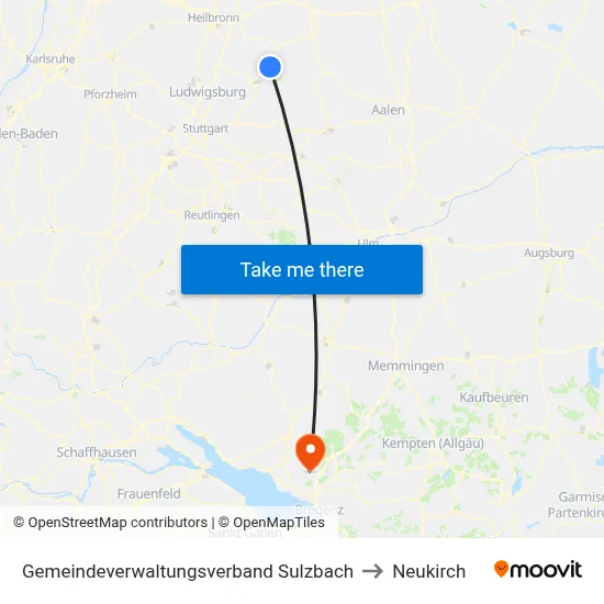 Gemeindeverwaltungsverband Sulzbach to Neukirch map