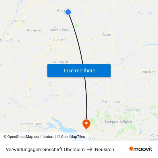 Verwaltungsgemeinschaft Obersulm to Neukirch map