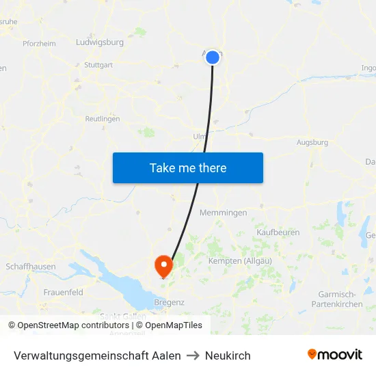 Verwaltungsgemeinschaft Aalen to Neukirch map
