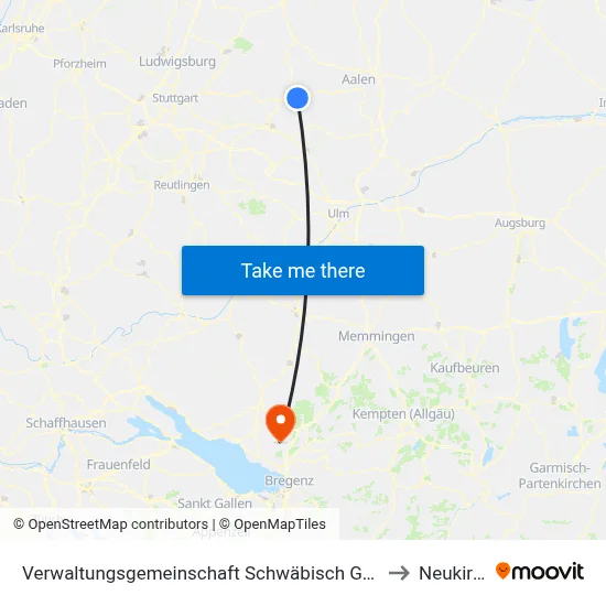 Verwaltungsgemeinschaft Schwäbisch Gmünd to Neukirch map