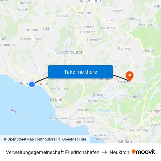 Verwaltungsgemeinschaft Friedrichshafen to Neukirch map