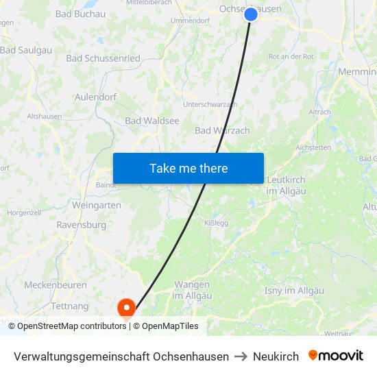 Verwaltungsgemeinschaft Ochsenhausen to Neukirch map