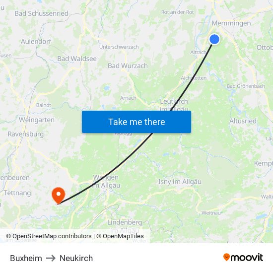 Buxheim to Neukirch map