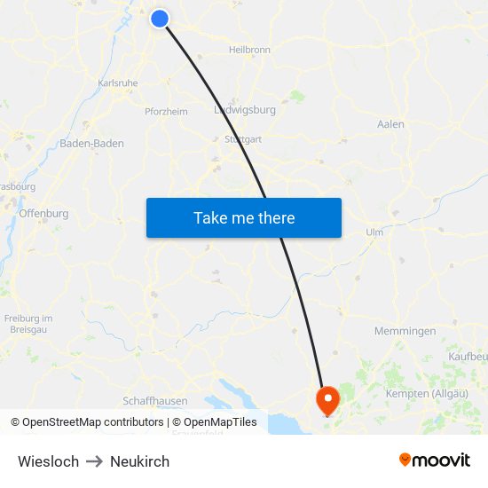 Wiesloch to Neukirch map