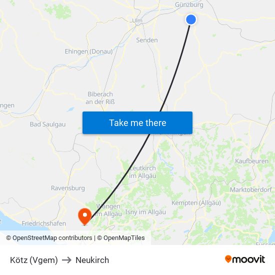 Kötz (Vgem) to Neukirch map