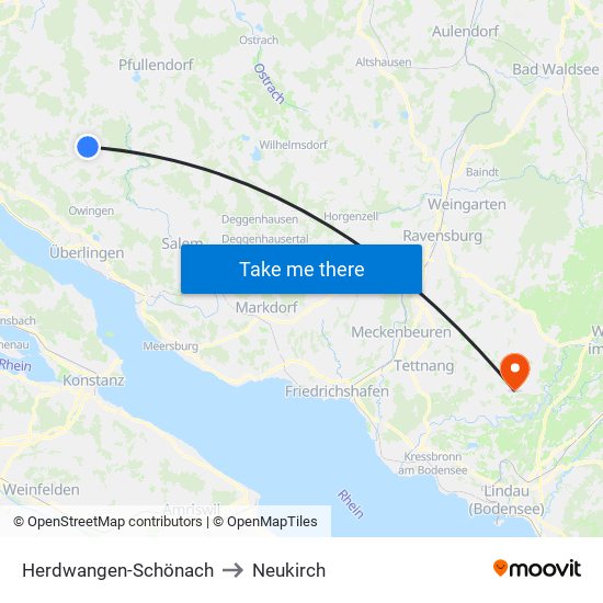 Herdwangen-Schönach to Neukirch map