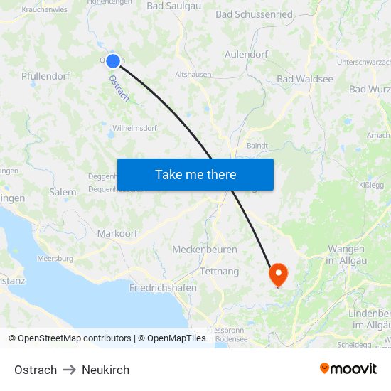 Ostrach to Neukirch map