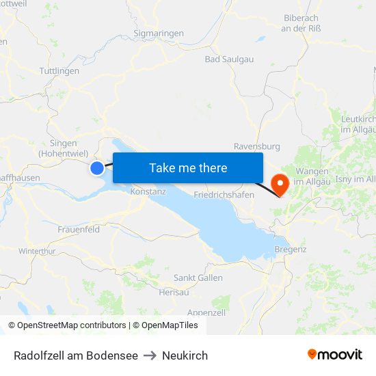 Radolfzell am Bodensee to Neukirch map