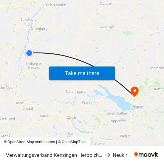 Verwaltungsverband Kenzingen-Herbolzheim to Neukirch map