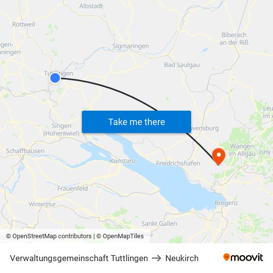 Verwaltungsgemeinschaft Tuttlingen to Neukirch map
