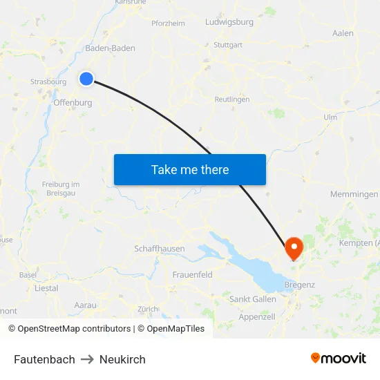 Fautenbach to Neukirch map