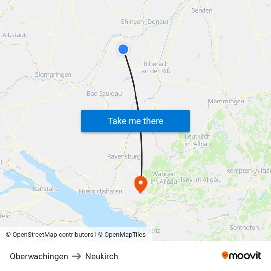 Oberwachingen to Neukirch map