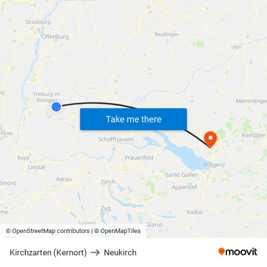 Kirchzarten (Kernort) to Neukirch map