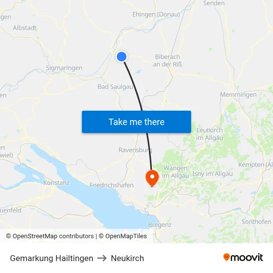 Gemarkung Hailtingen to Neukirch map