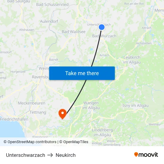 Unterschwarzach to Neukirch map