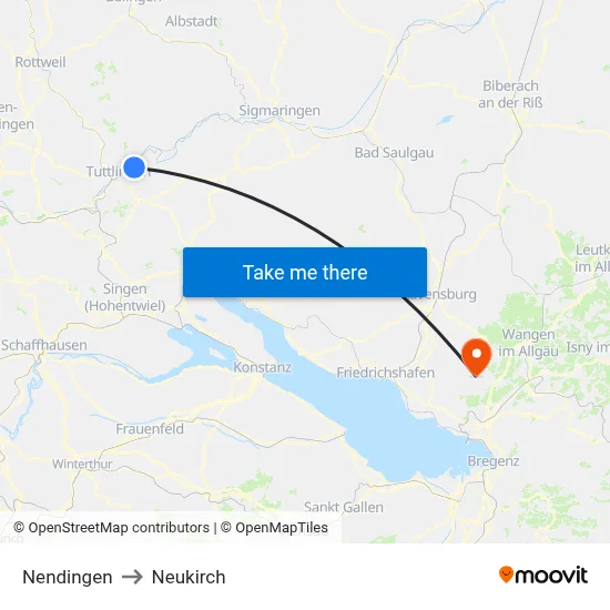 Nendingen to Neukirch map