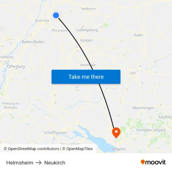 Helmsheim to Neukirch map